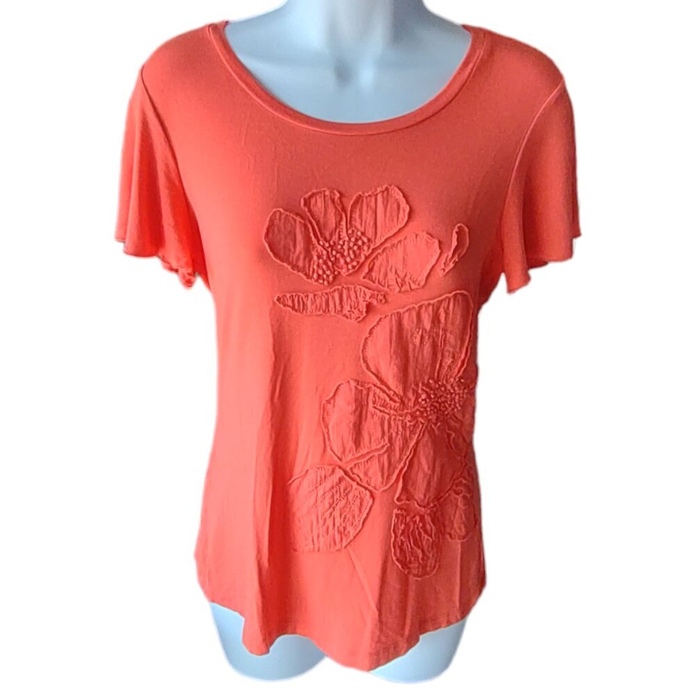 Cable & Gauge floral dressy stretch top Size S